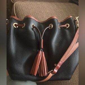 Dooney & Bourke Black and Brown Shoulder Bag